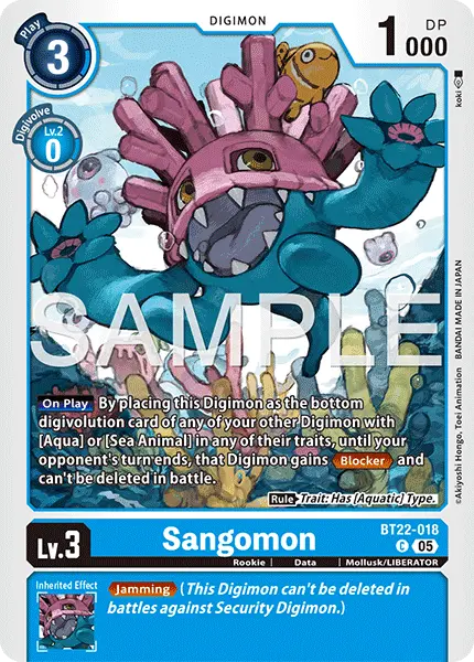 Digimon TCG Card 'BT22-018' 'Sangomon'