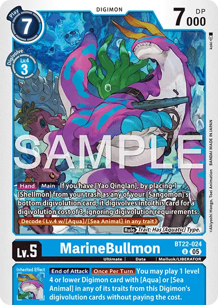 Digimon TCG Card 'BT22-024' 'MarineBullmon'