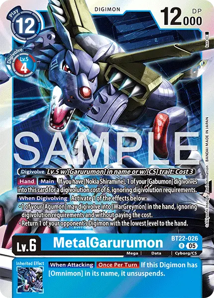 Digimon TCG Card 'BT22-026' 'MetalGarurumon'