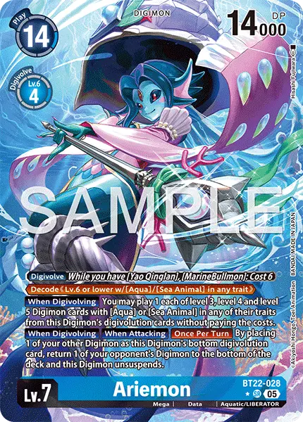 Digimon TCG Card 'BT22-028_P1' 'Ariemon'