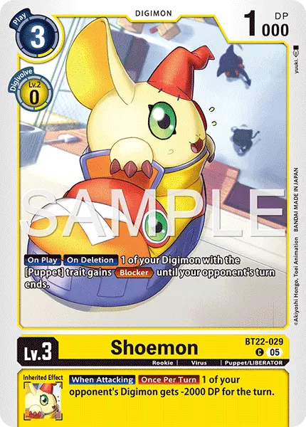 Digimon TCG Card 'BT22-029' 'Shoemon'