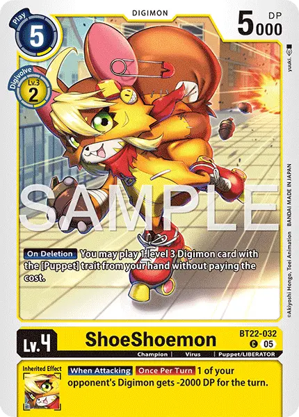 Digimon TCG Card 'BT22-032' 'ShoeShoemon'
