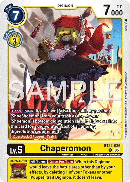 Digimon TCG Card 'BT22-036' 'Chaperomon'