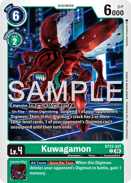 Digimon TCG Card 'BT22-047' 'Kuwagamon'