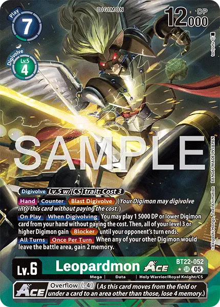 Digimon TCG Card 'BT22-052_P1' 'Leopardmon'