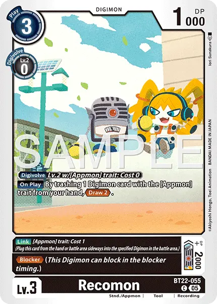Digimon TCG Card 'BT22-055' 'Recomon'