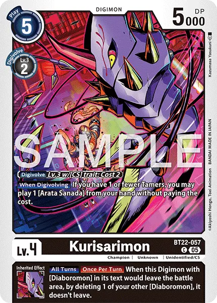 Digimon TCG Card 'BT22-057' 'Kurisarimon'