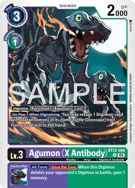 Digimon TCG Card 'BT22-068' 'Agumon (X Antibody)'