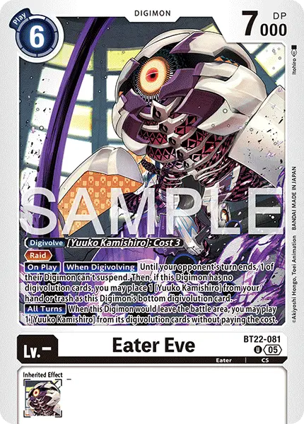 Digimon TCG Card 'BT22-081' 'Eater Eve'