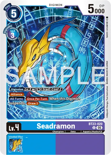 Digimon TCG Card 'BT23-020' 'Seadramon'