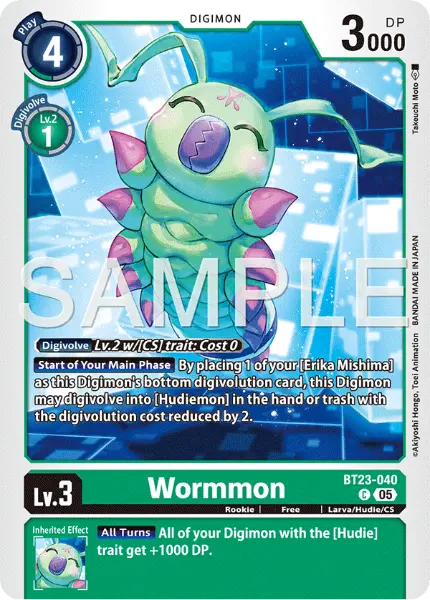 Digimon TCG Card 'BT23-040' 'Wormmon'