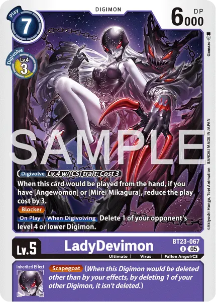 Digimon TCG Card 'BT23-067' 'LadyDevimon'