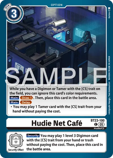 Digimon TCG Card 'BT23-100' 'Hudie Net Café'