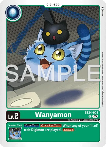 Digimon TCG Card 'BT24-004' 'Wanyamon'