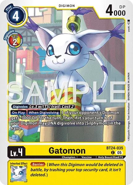 Digimon TCG Card 'BT24-035' 'Gatomon'