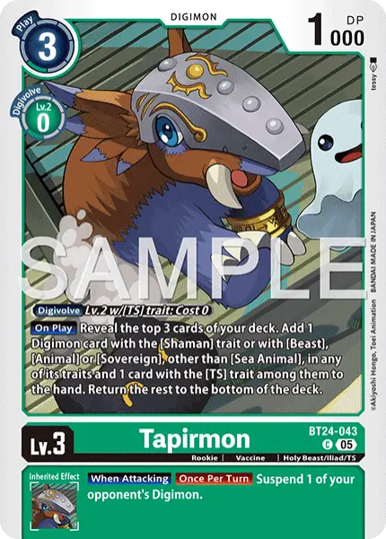 Digimon TCG Card 'BT24-043' 'Tapirmon'
