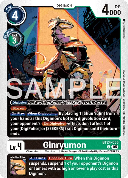 Digimon TCG Card 'BT24-055' 'Ginryumon'