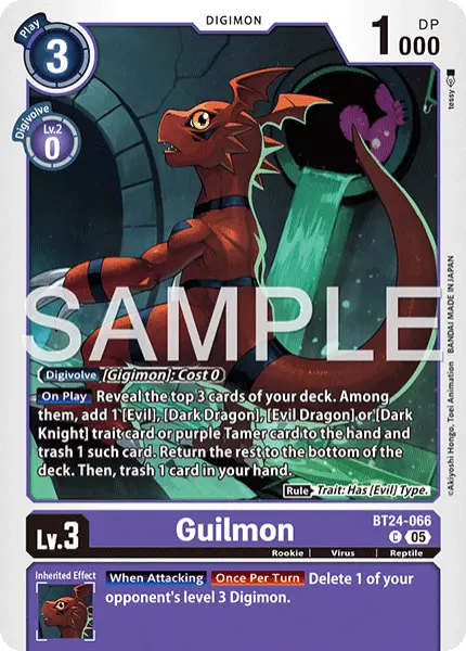 Digimon TCG Card 'BT24-066' 'Guilmon'