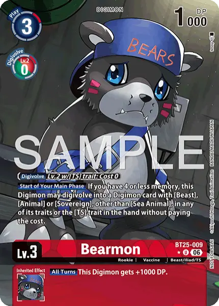 Digimon TCG Card 'BT25-009_P1' 'Bearmon'