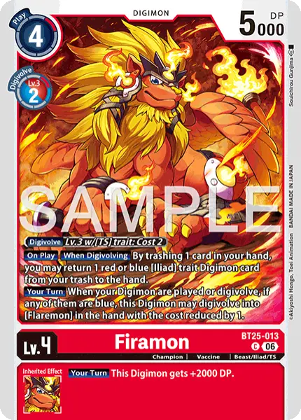Digimon TCG Card 'BT25-013' 'Firamon'