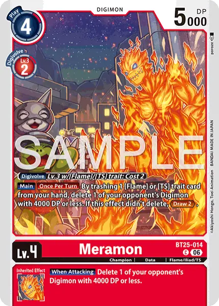 Digimon TCG Card 'BT25-014' 'Meramon'