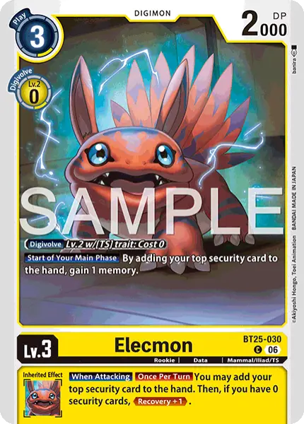 Digimon TCG Card 'BT25-030' 'Elecmon'
