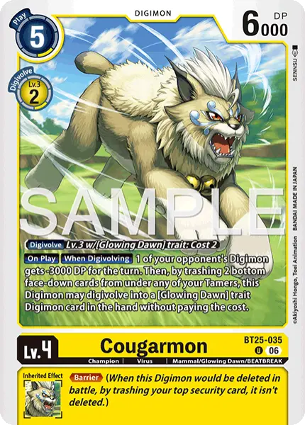 Digimon TCG Card 'BT25-035' 'Cougarmon'