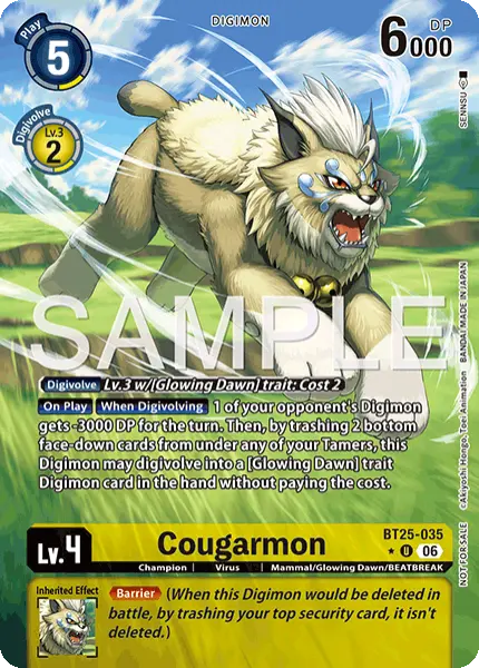 Digimon TCG Card 'BT25-035_P1' 'Cougarmon'