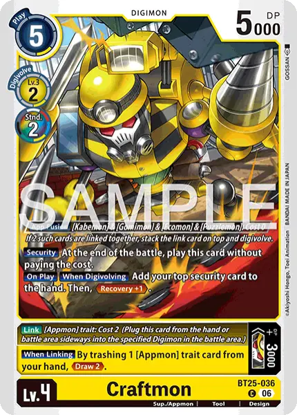 Digimon TCG Card 'BT25-036' 'Craftmon'