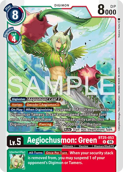 Digimon TCG Card 'BT25-053' 'Aegiochusmon: Green'