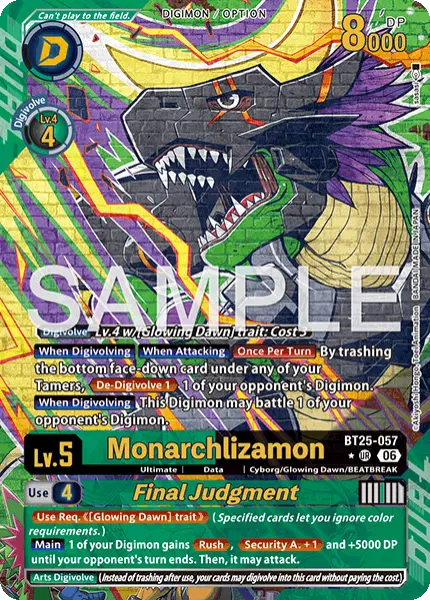 Digimon TCG Card 'BT25-057_P1' 'Monarchlizamon Final Judgment'