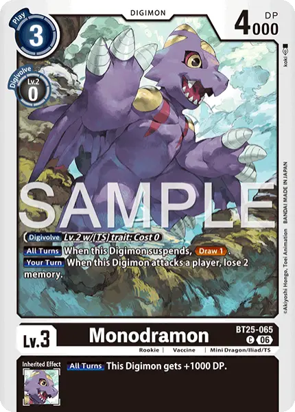 Digimon TCG Card 'BT25-065' 'Monodramon'