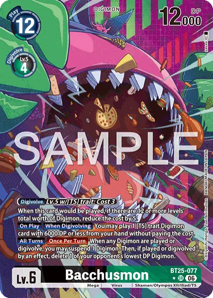 Digimon TCG Card 'BT25-077_P1' 'Bacchusmon'