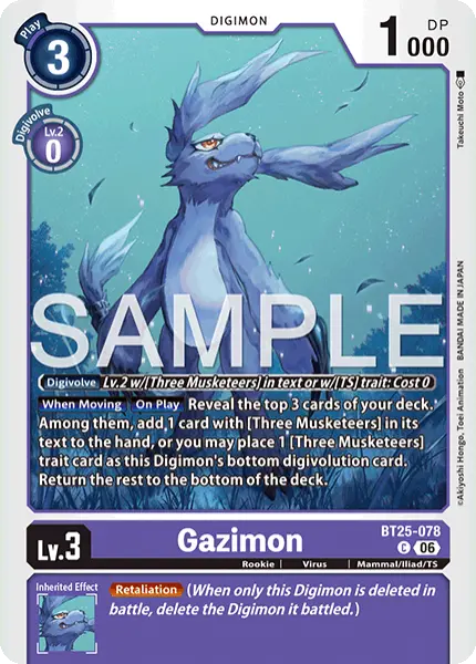 Digimon TCG Card 'BT25-078' 'Gazimon'