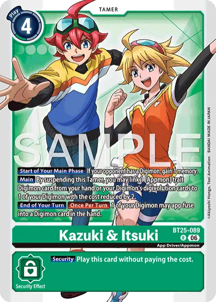 Digimon TCG Card 'BT25-089' 'Kazuki & Itsuki'