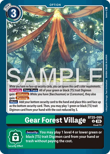 Digimon TCG Card 'BT25-099' 'Gear Forest Village'