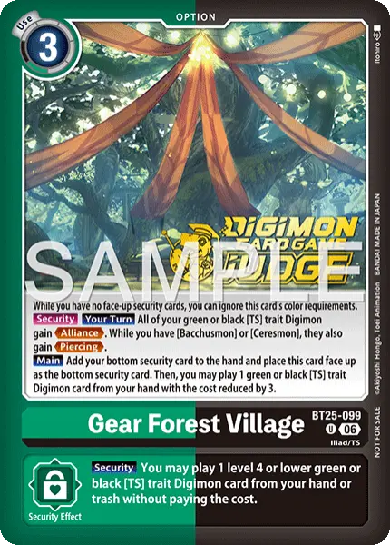 Digimon TCG Card 'BT25-099_P1' 'Gear Forest Village'