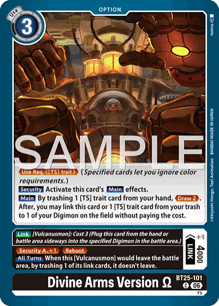 Digimon TCG Card 'BT25-101' 'Divine Arms Version Ω'