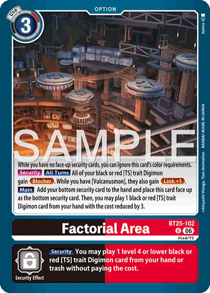 Digimon TCG Card 'BT25-102' 'Factorial Area'