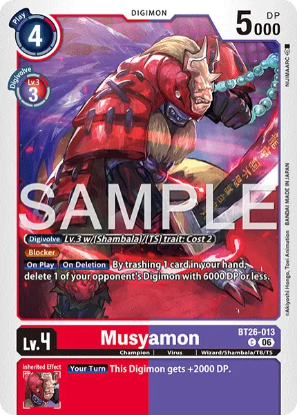 Digimon TCG Card 'BT26-013' 'Musyamon'