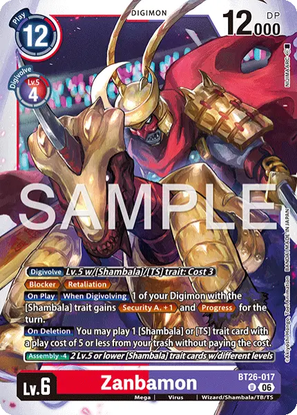 Digimon TCG Card BT26-017 Zanbamon