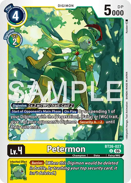 Digimon TCG Card BT26-027 Petermon