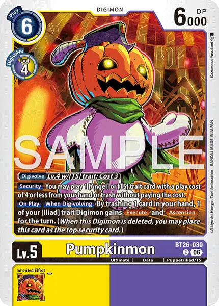 Digimon TCG Card 'BT26-030' 'Pumpkinmon'