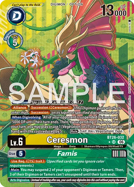 Digimon TCG Card BT26-032_P1 Ceresmon Famis