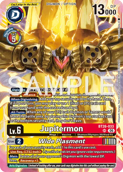 Deck BT26 Jupitermon with preview of card BT26-033
