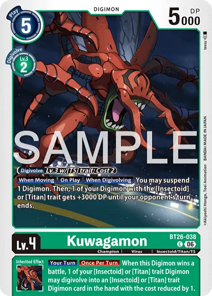 Digimon TCG Card 'BT26-038' 'Kuwagamon'