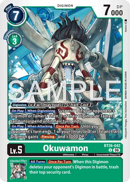 Digimon TCG Card 'BT26-042' 'Okuwamon'