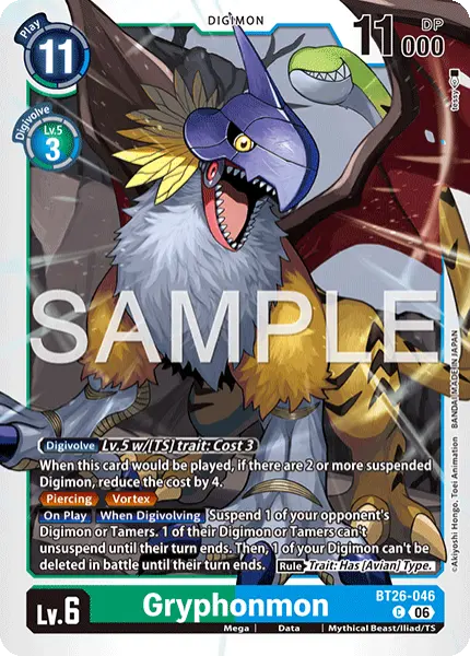 Digimon TCG Card BT26-046 Gryphonmon
