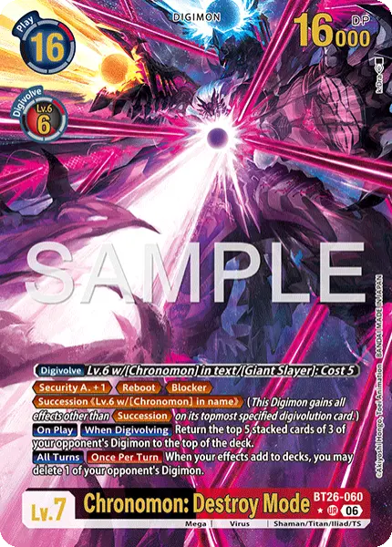 Digimon TCG Card BT26-060_P1 Chronomon: Destroy Mode