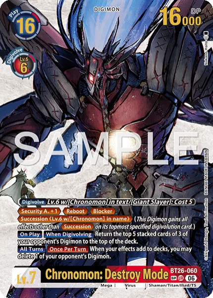 Digimon TCG Card BT26-060_P2 Chronomon: Destroy Mode